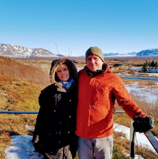 Snaevarr Gudmundsson and Siddy at the Icelandic Rift Valley